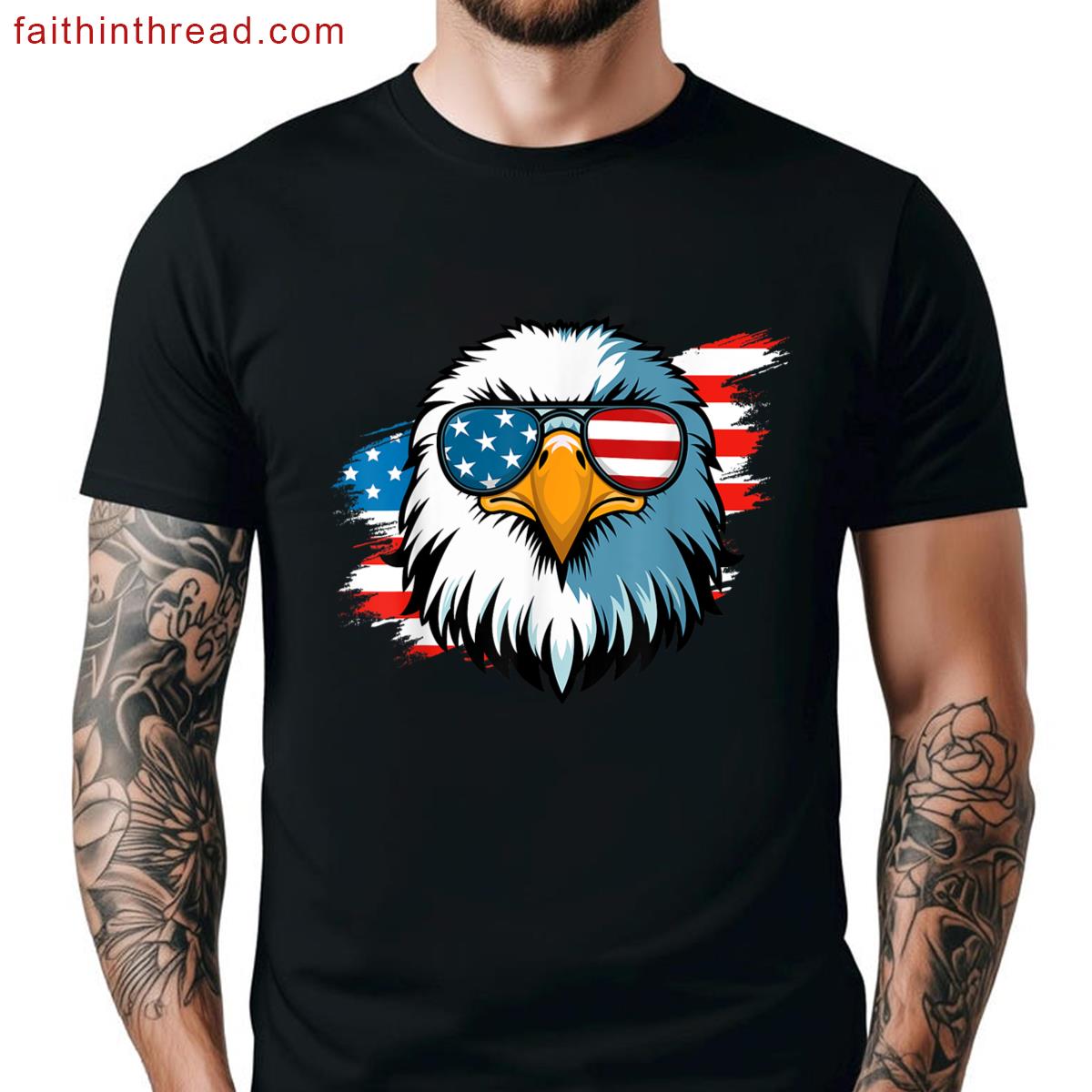 4th July Patriotic American Flag Fourth July Men Boys Shirt