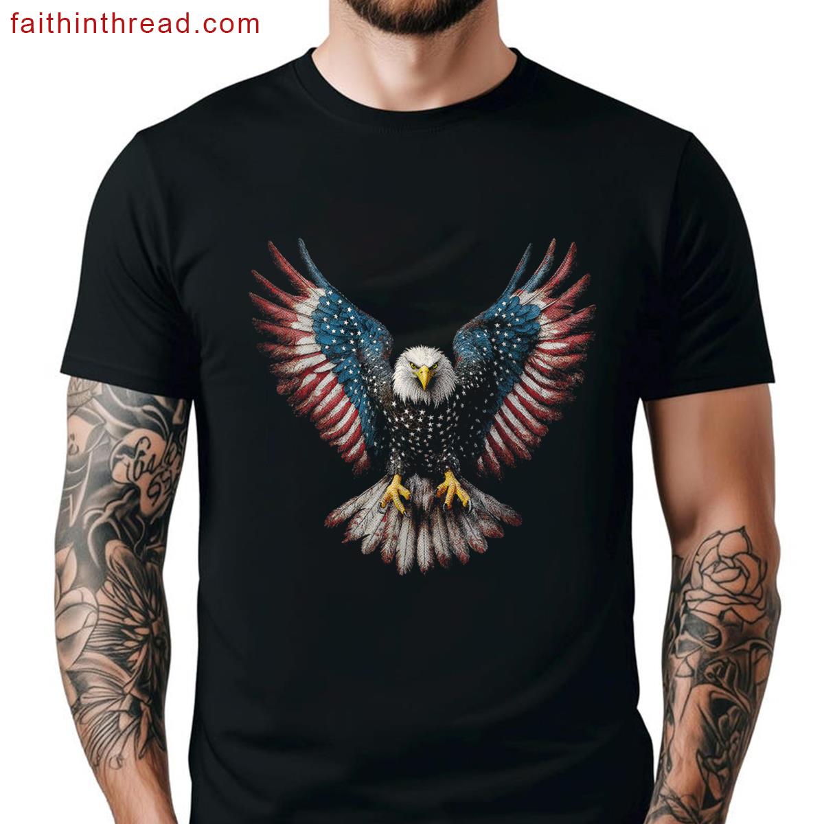 American Flag Bald Eagle 4th July Usa Patriotic Men Women Shirt