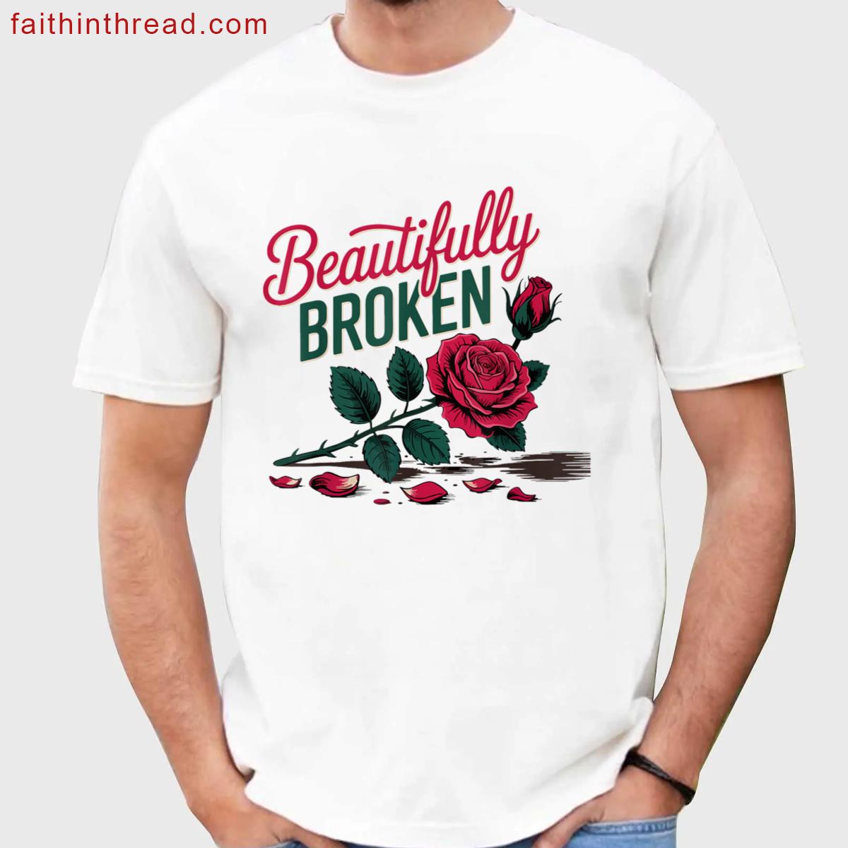 Beautifully Rose Vintage Flower Broken Floral Women Girls Shirt