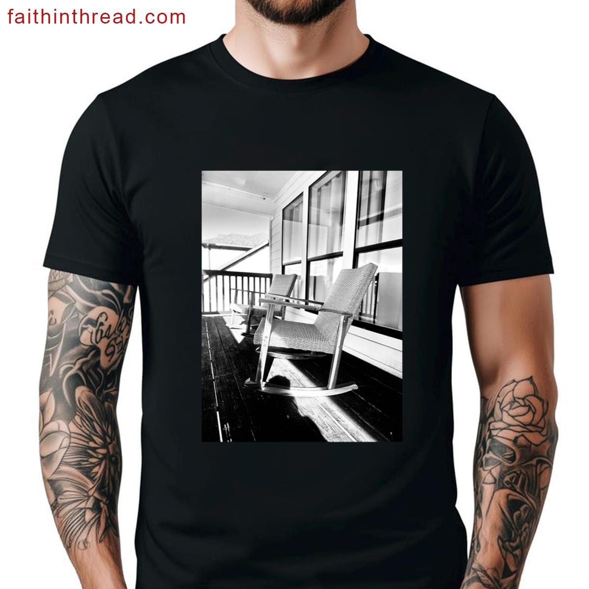 Black And White Rocking Chair Photography Premium Shirt