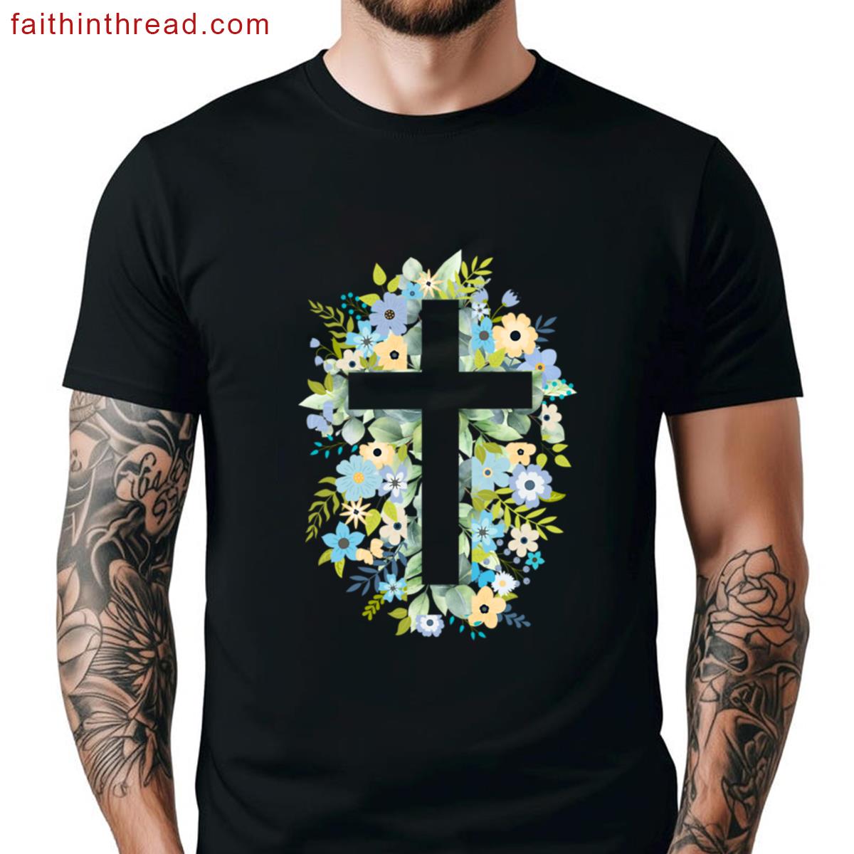 Blue And Green Cross Shirt