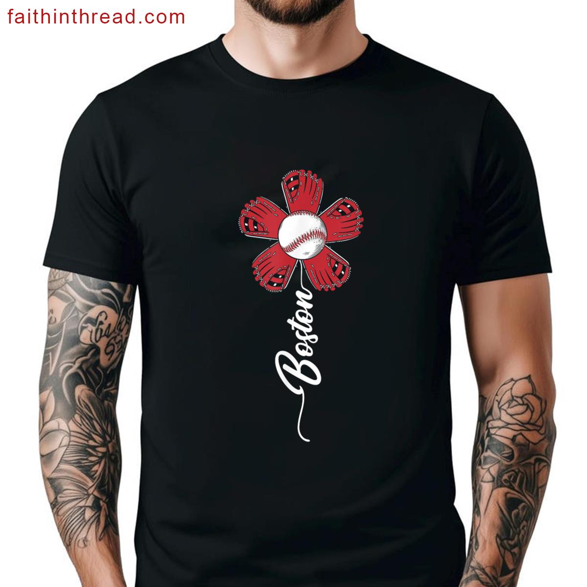 Boston Massachusetts Men Women Kids Vintage Boston Flower Shirt