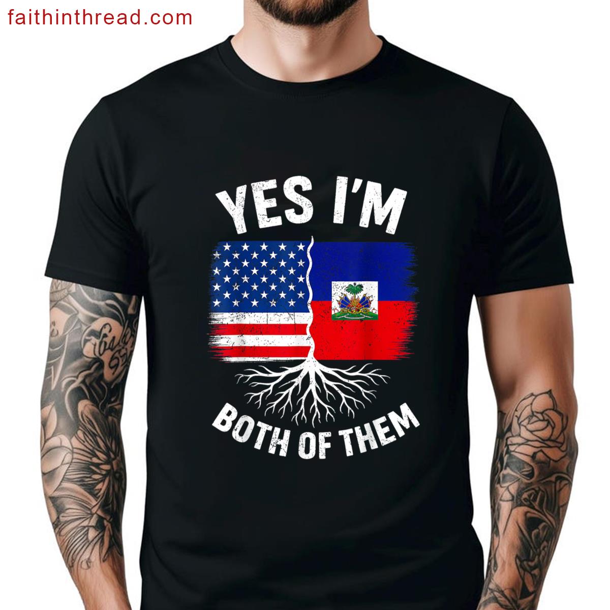 Both Them Usa Haiti Haitian Flag Day Mens Womens Kids Shirt