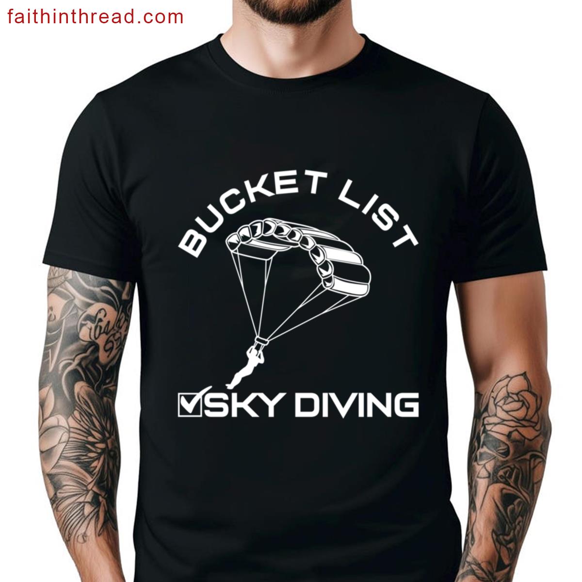 Bucket List Sky Diving Parachute Shirt