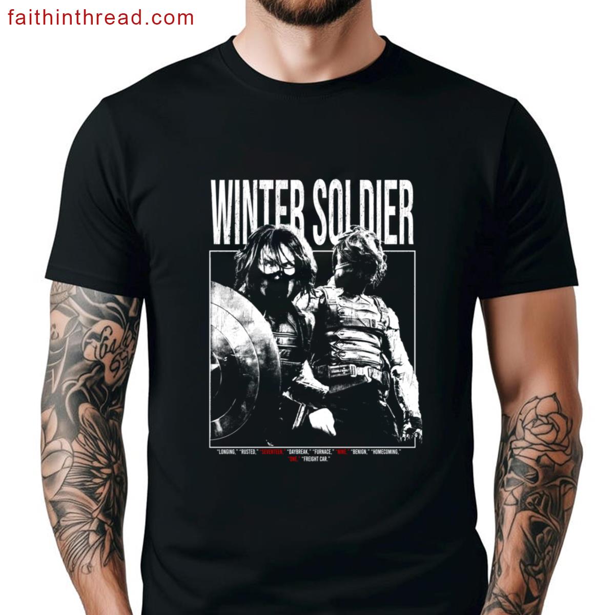 Bucky Barnes Thunderbolts Winter Soldier Sebastian Stan Avengers Superhero Shirt
