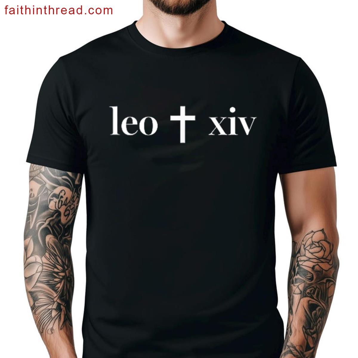 Christian Cross Minimal Religious Faith Pope Leo Shirt