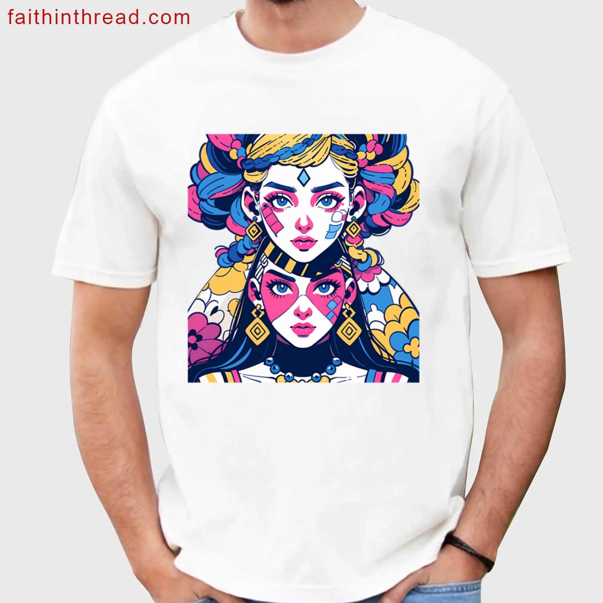 Colorful Girls Animated Vibrant Characters Celebration Style Diversity Shirt