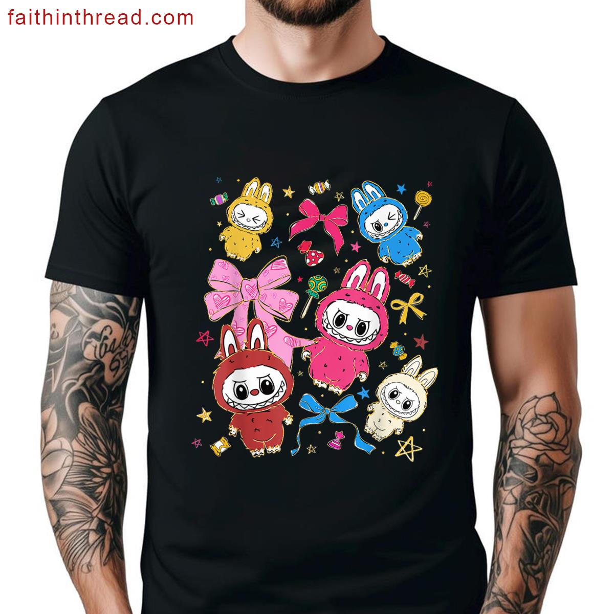 Coquette Bow Labubu The Monsters Labubu Lover Men Women Kid Shirt