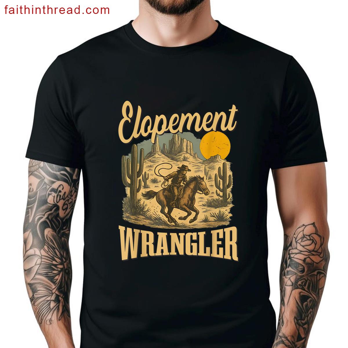 Elopement Wrangler Funny Registered Behavior Therapist Retro Shirt
