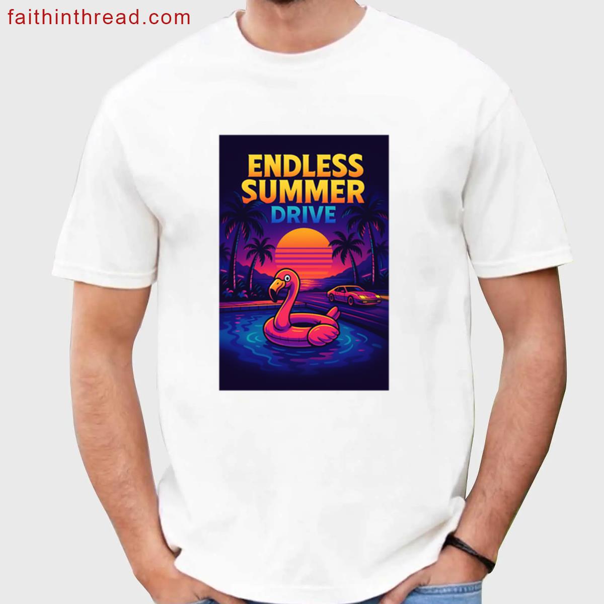 Endless Summer Drive Retro Car Road Trip Art Shirt