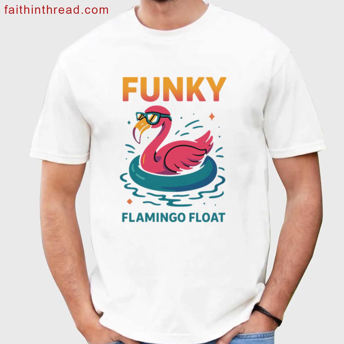 Funky Flamingo Float 80s Pool Party Animal Shirt