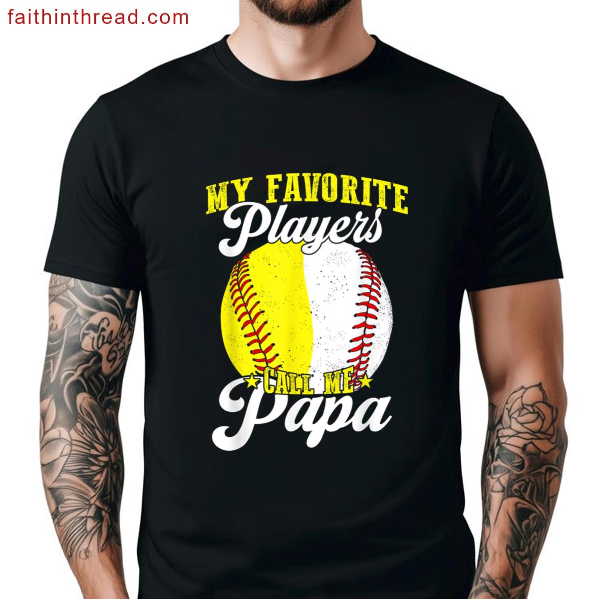 Funny Favorite Baseball Softball Player Calls Papa Shirt