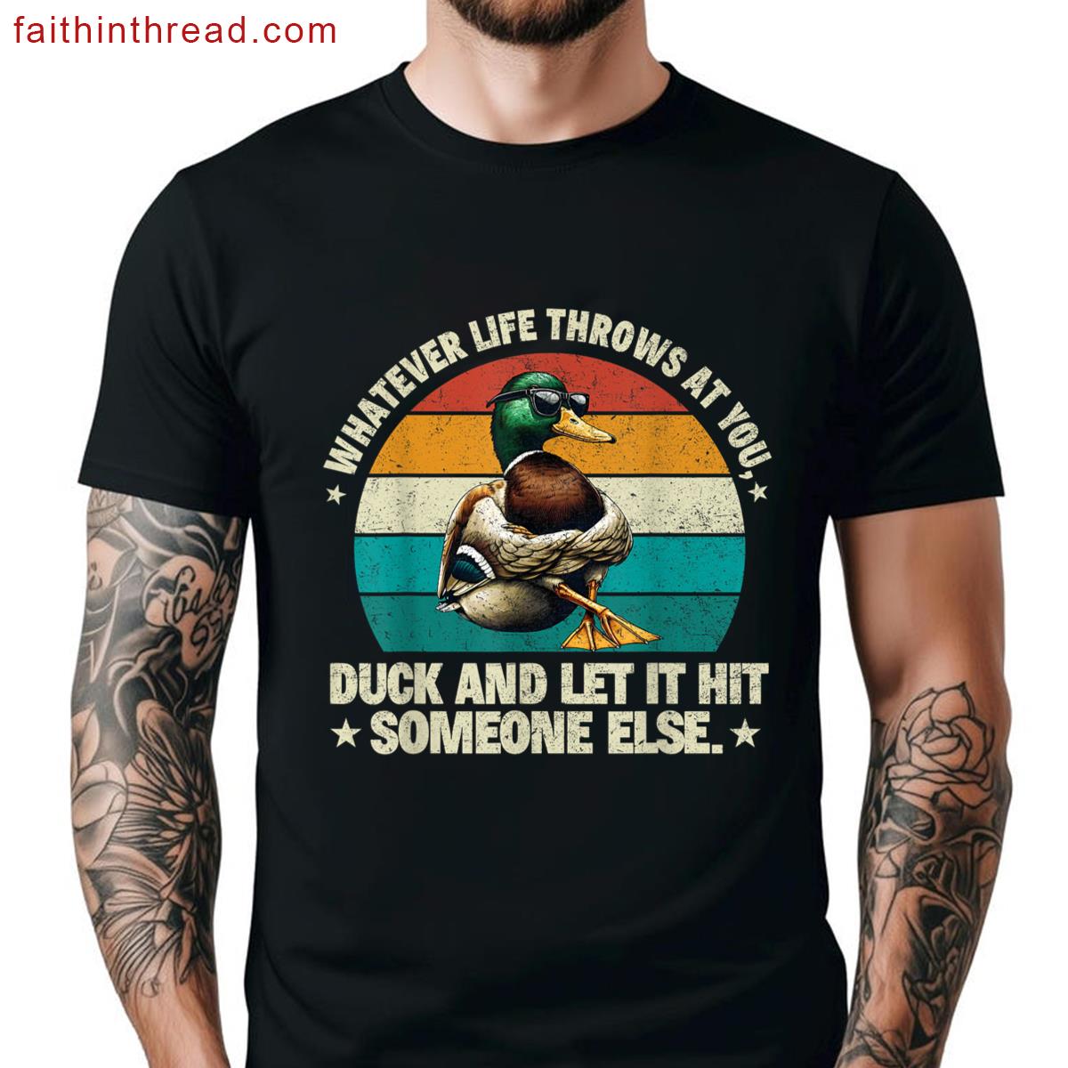 Funny Whatever Throws You Duck Mens Womens Kids Graphic Shirt