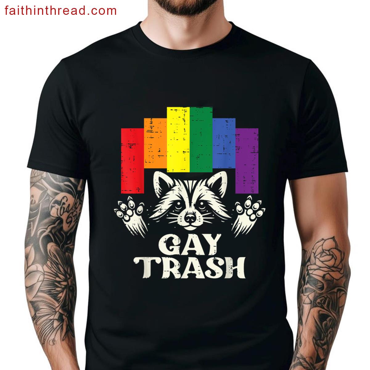 Gay Pride Month Trash Raccoon Lgbtq Ally Rainbow Men Women Shirt