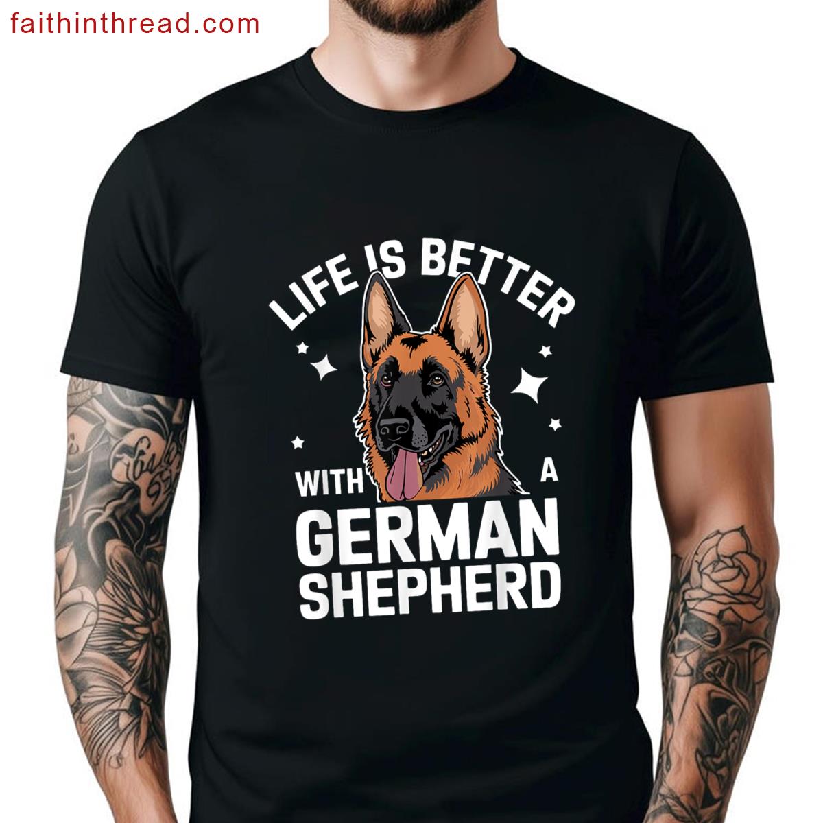 German Shepherd Art For Men Women German Shepherd Dog Lover Shirt