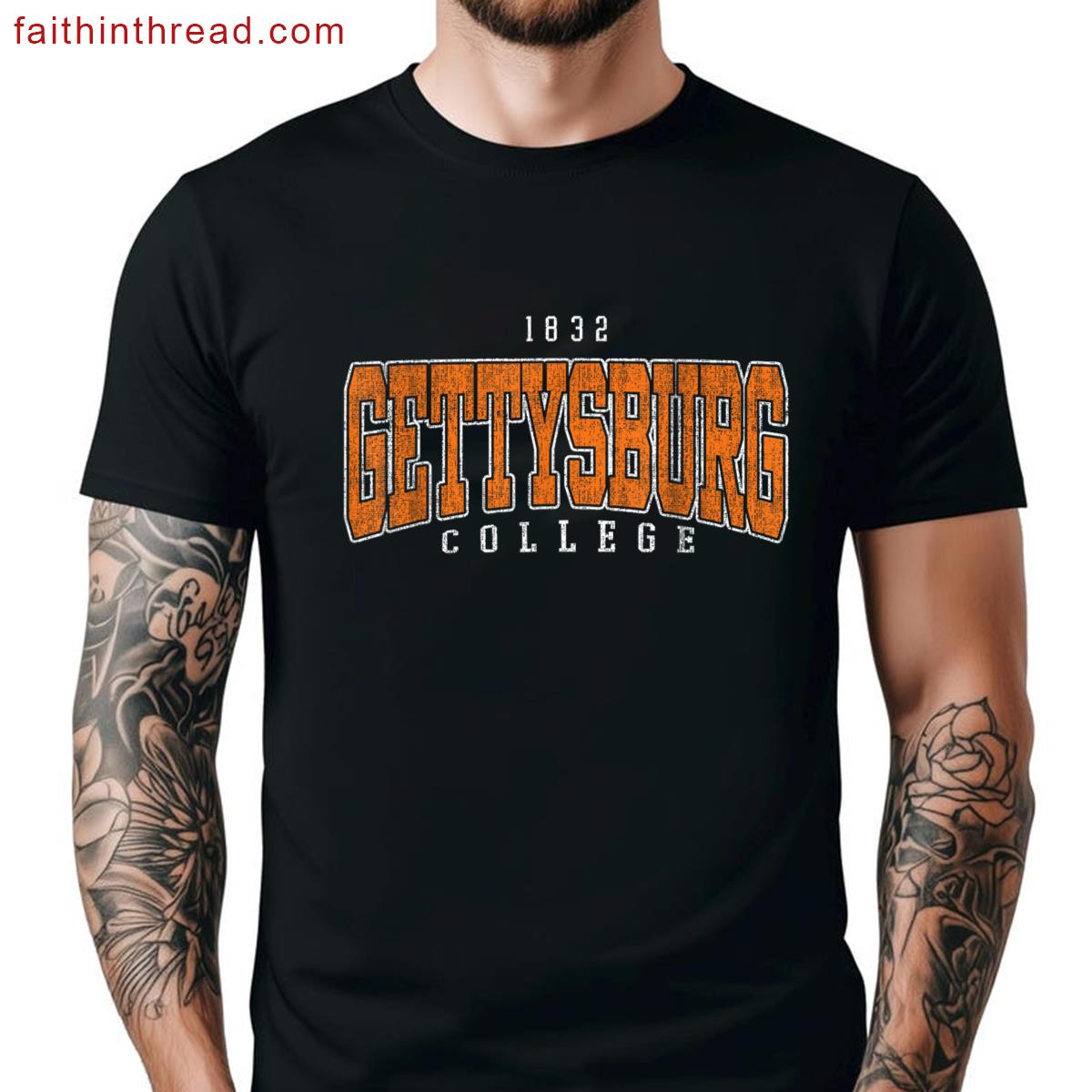 Gettysburg Arch Athletic Vintage Sports Tee Men Women Shirt