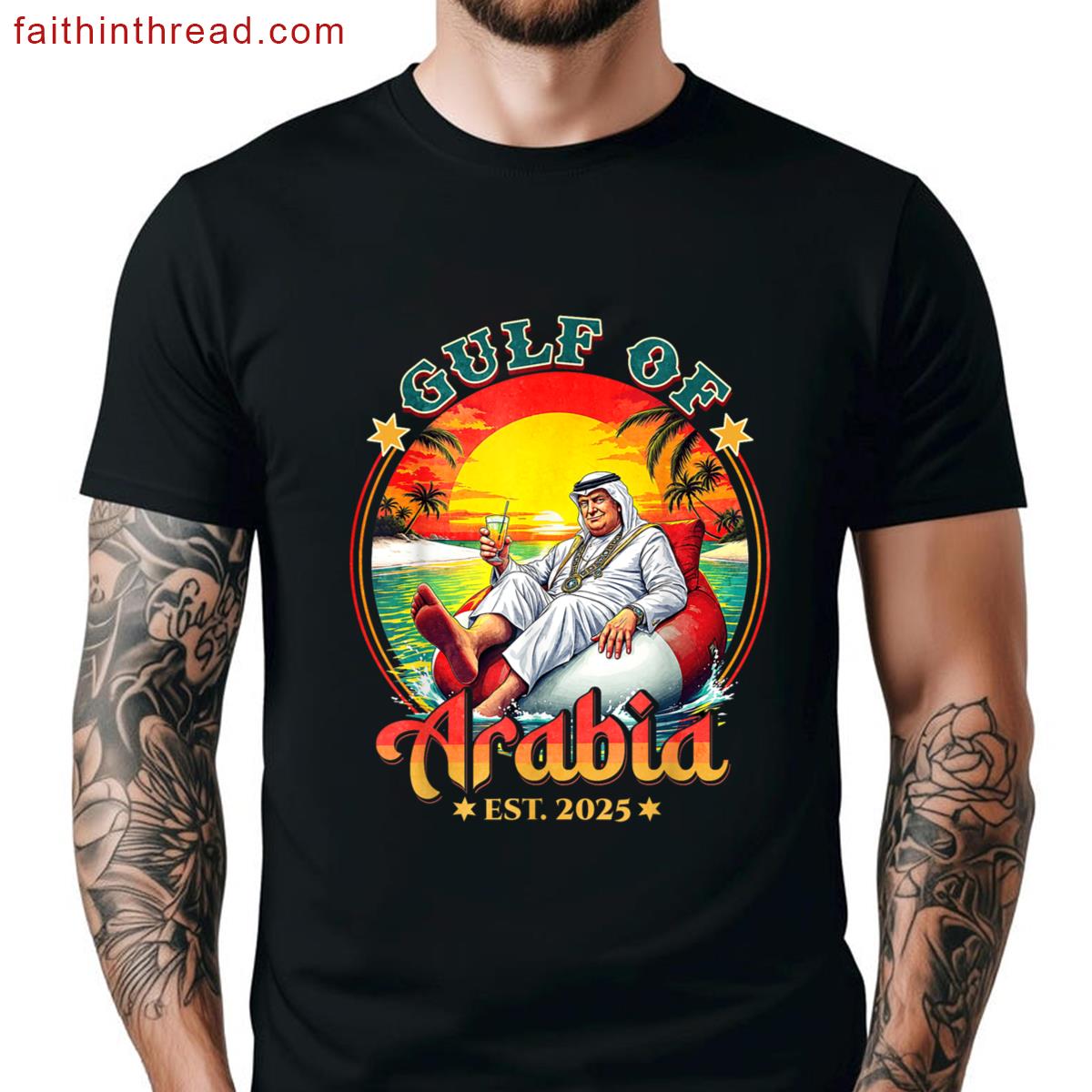 Gulf Arabia Est 2025 Funny Trump Vintage Arabian Gulf Shirt