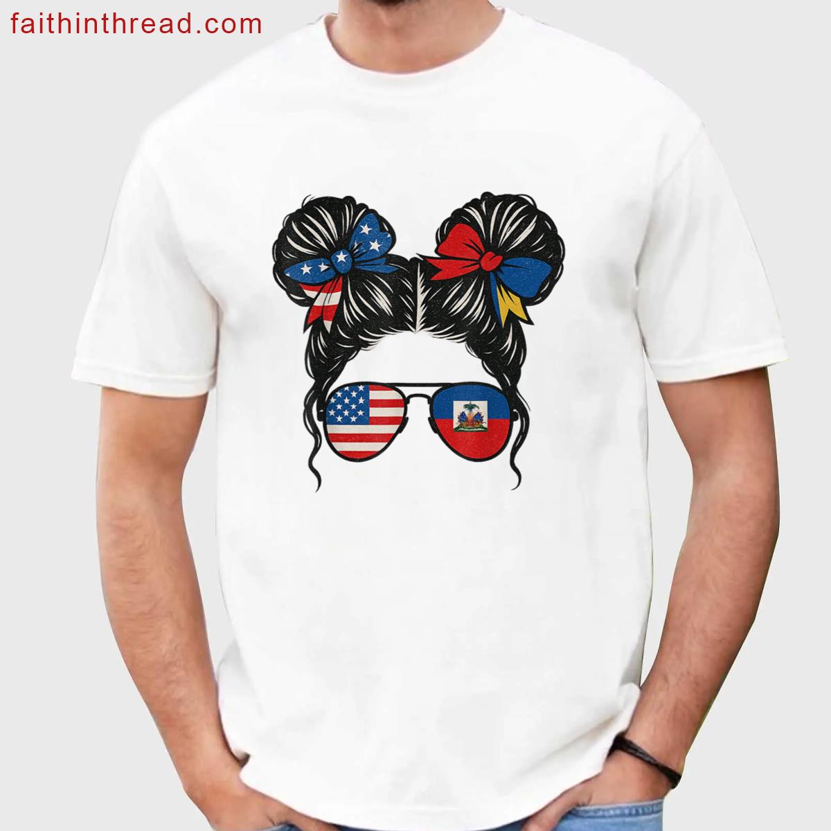 Haitian Queen Haiti America Black Women Girls Haitian Flag Shirt