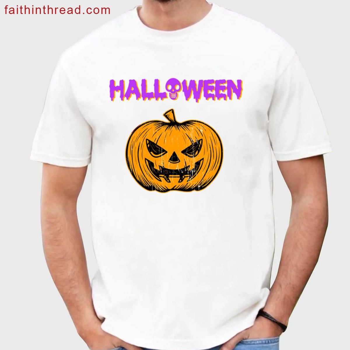 Halloween Scary Face Jack O Lantern Holiday Shirt
