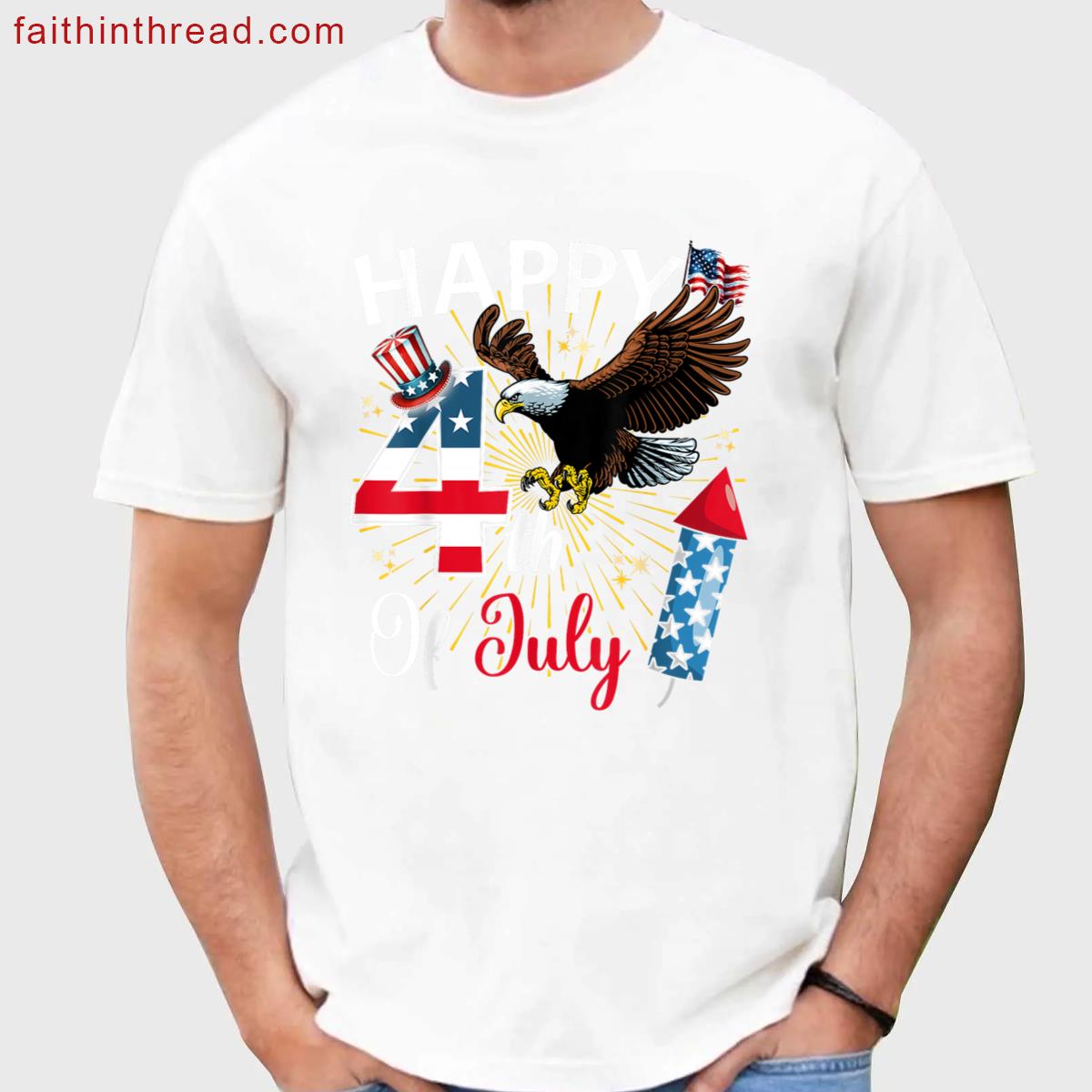 Happy 4th Of July Patriotic American Flag Usa Men Women Kids Shirt