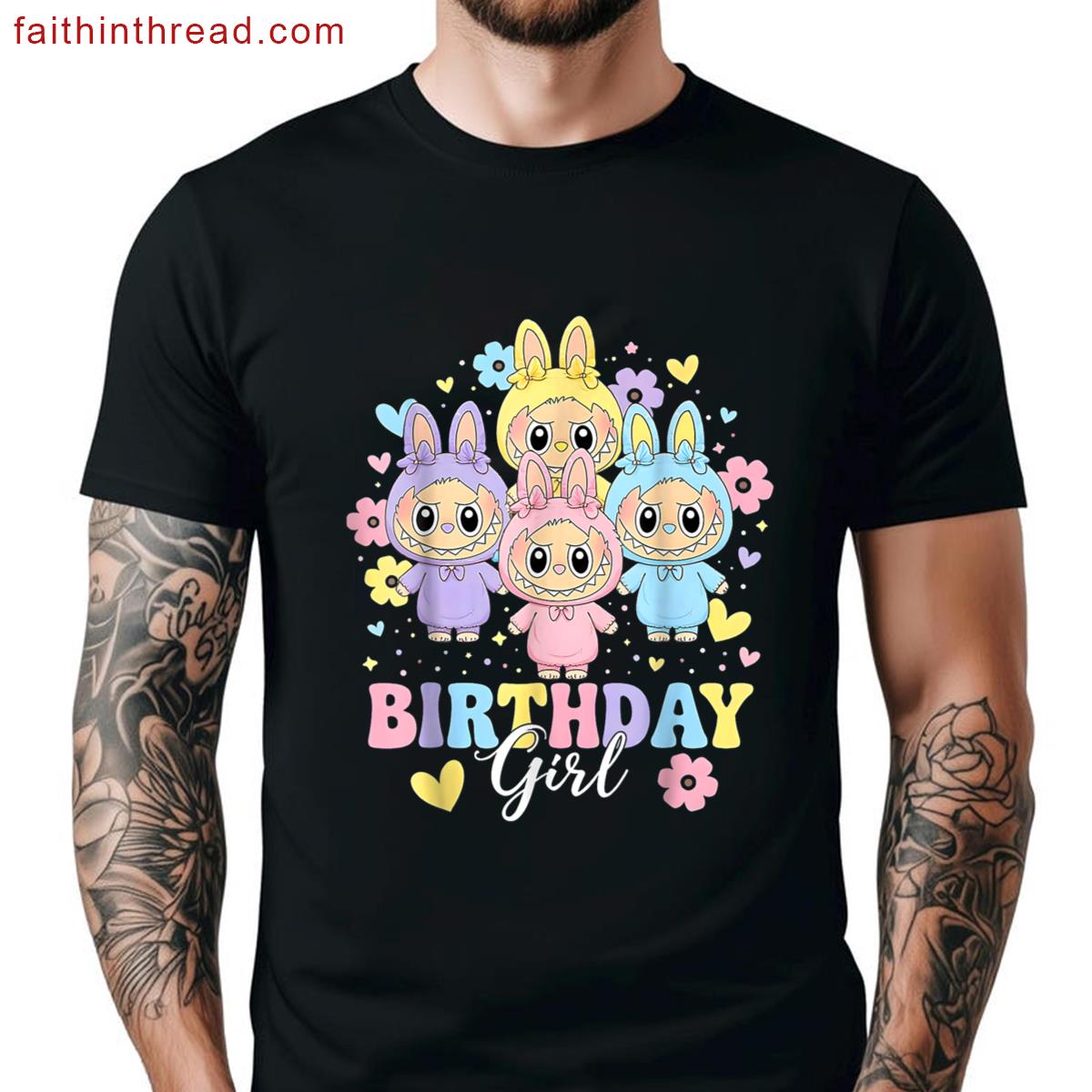Happy Birthday Girls Kids Teens Labubu Bday Shirt