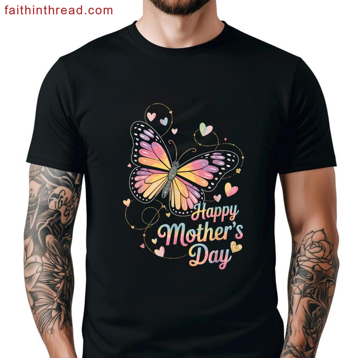 Happy Mothers Day For Women Mom Grandma Butterfly Mom Shirt