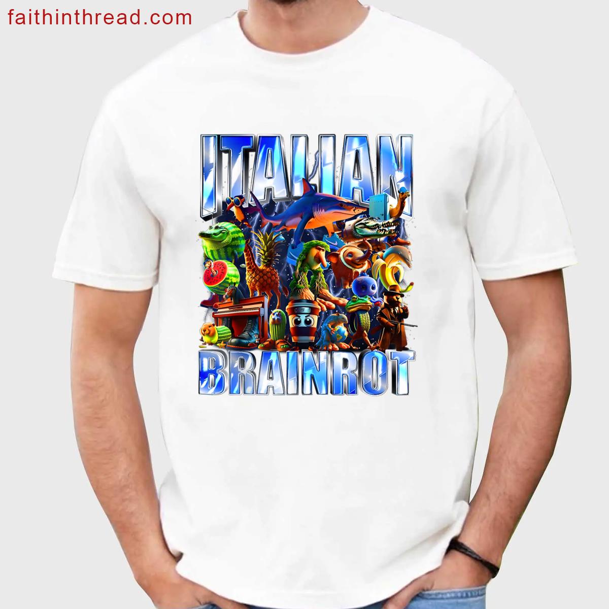 Italian Brainrot Bootleg Retro Meme Shark Tralalero Tralala Shirt