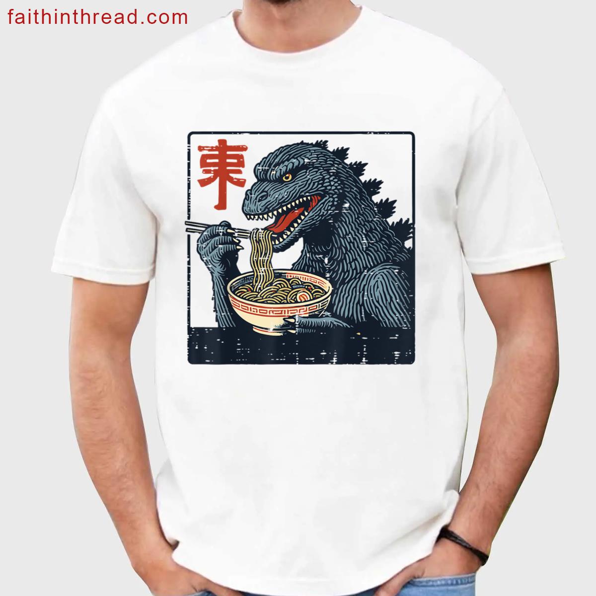 Japanese Kaiju Monster Ramen Ukiyo Art Noodle Women Men Kids Shirt