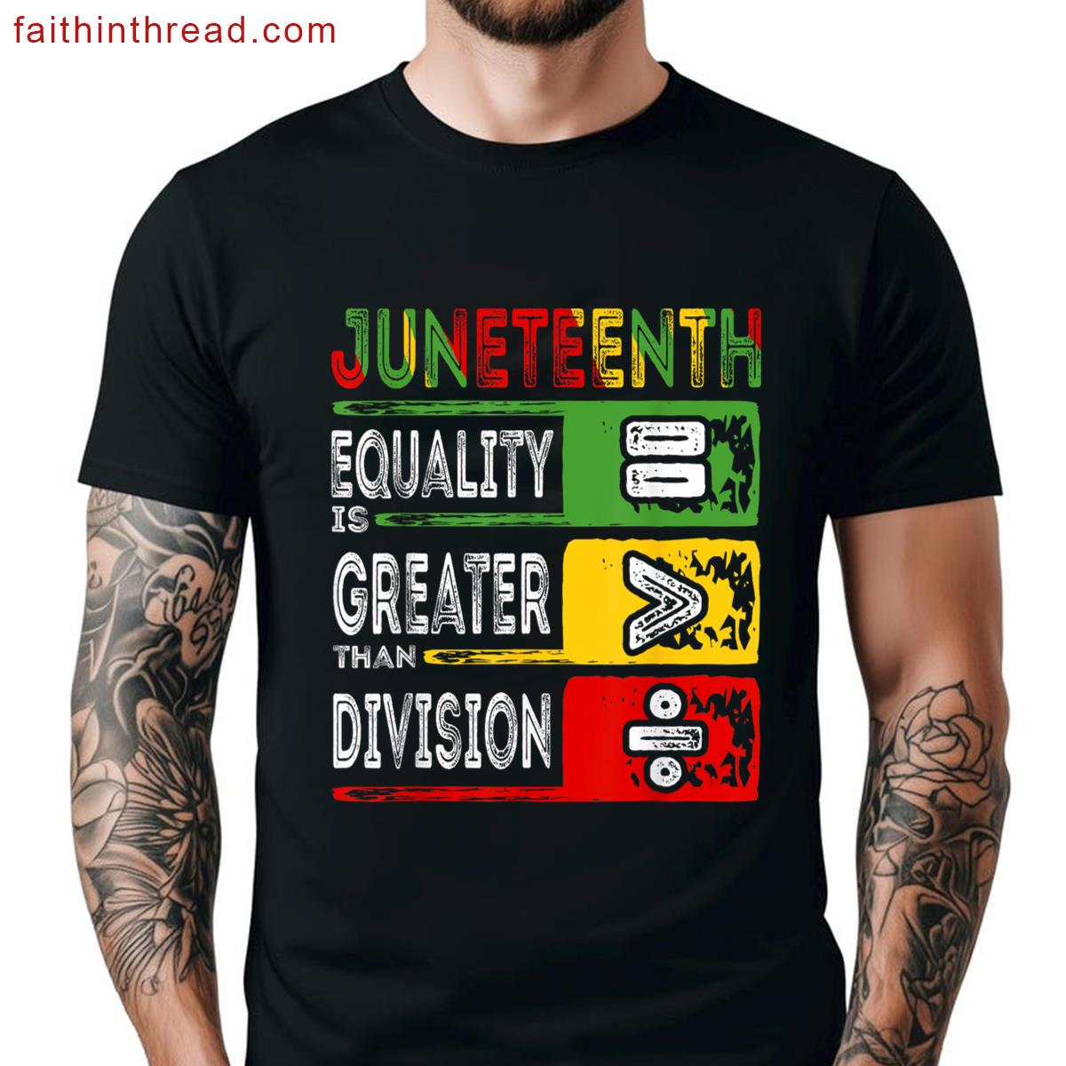 Juneteenth Equality Greater Than Division Afro Men Women Shirt