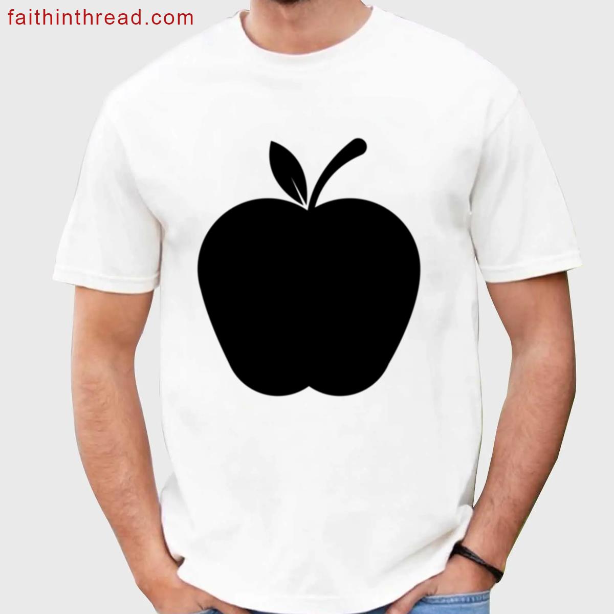 Just An Apple With A Black Color Fruit Lover Shirt