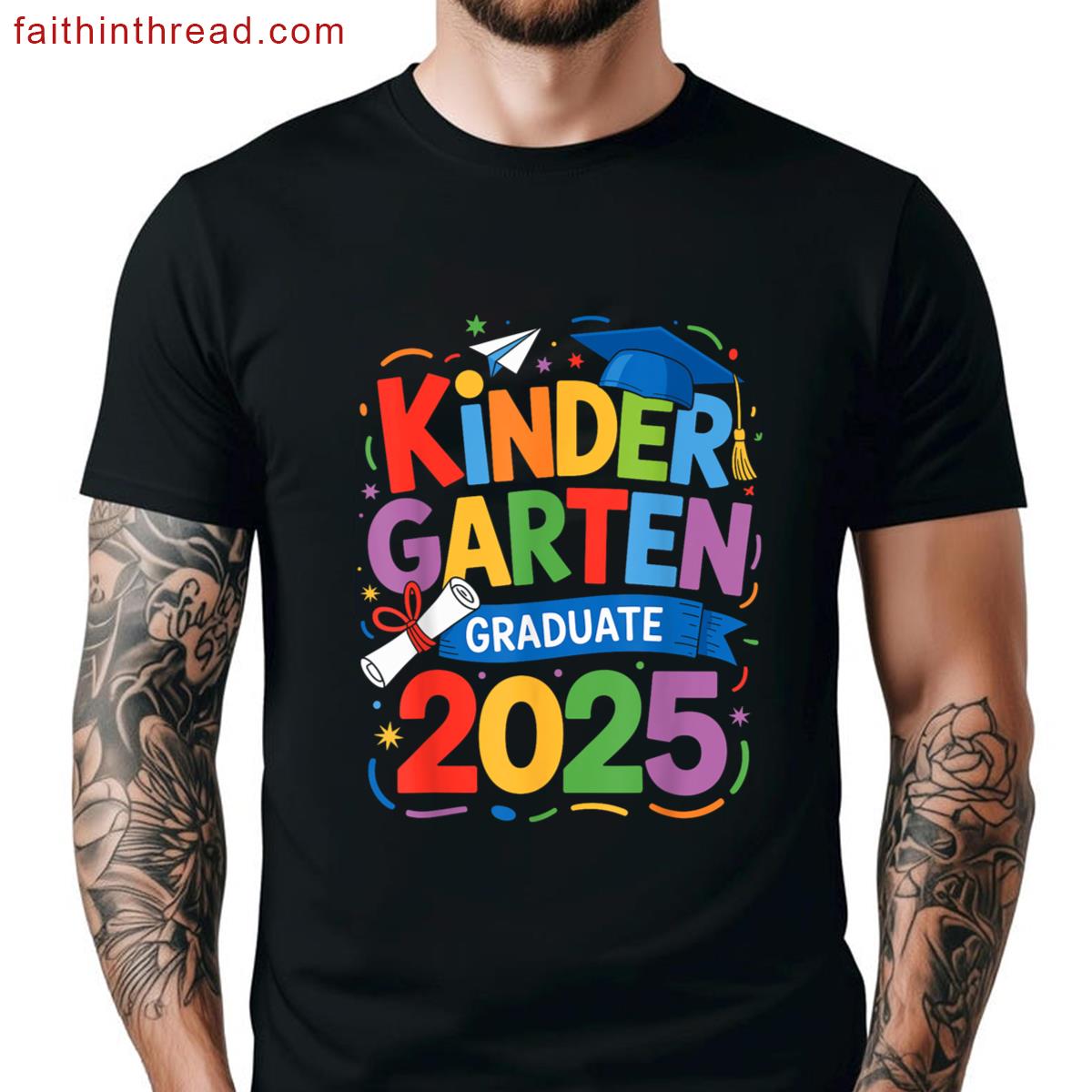 Kindergarten Graduate 2025 Prek Graduation Girls Kids Boys Shirt