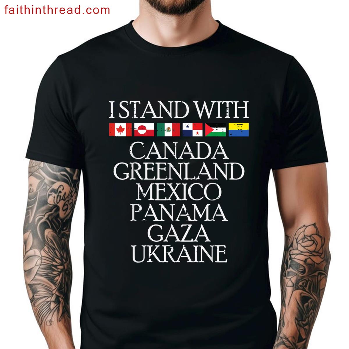 Stand With Canda Greenland Mexico Ukraine Men Women Kids Shirt
