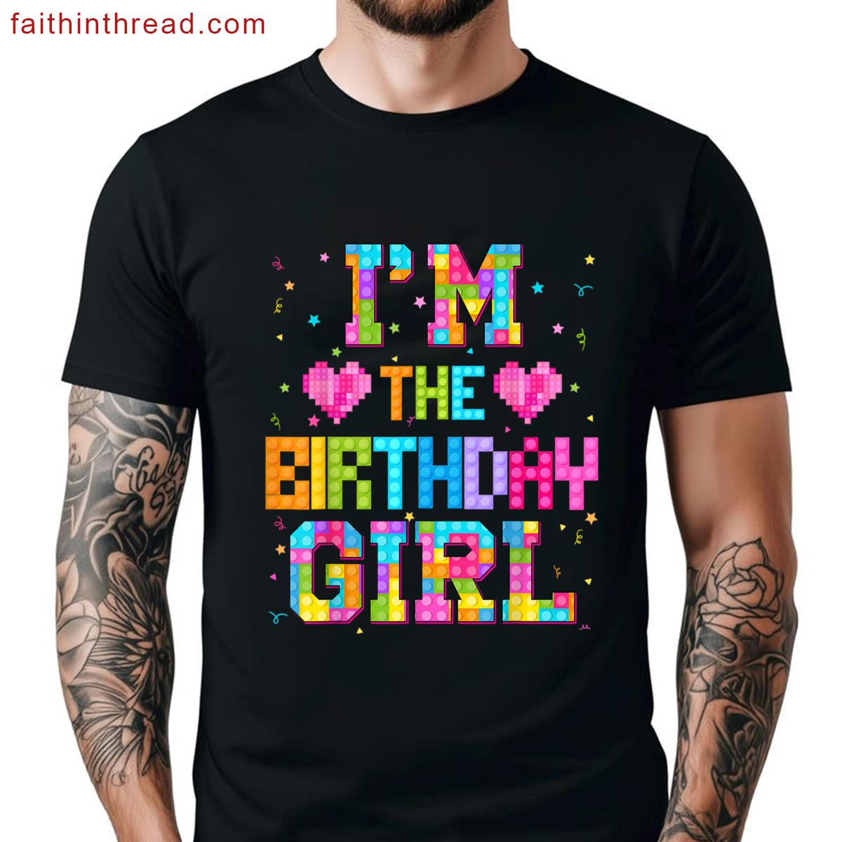 The Birthday Girl Build Brick Family Matching Shirt
