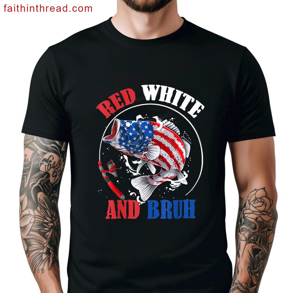 4th Of July Boys Red White Fishing Shirt