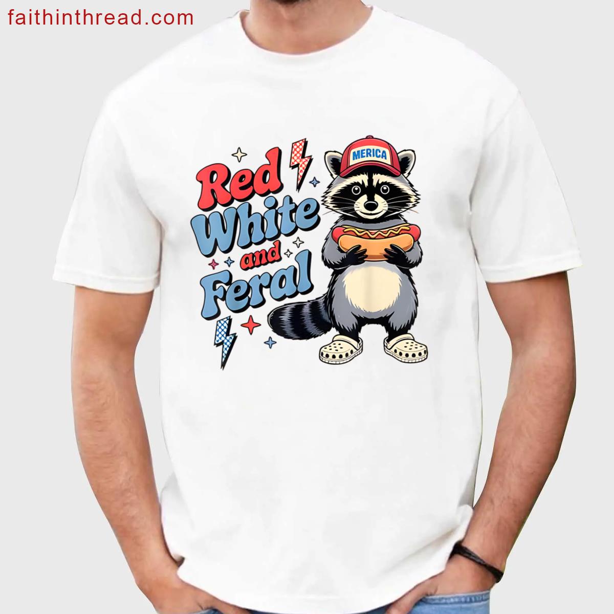 4th Of July Raccoon Boys Girls Tee Shirt