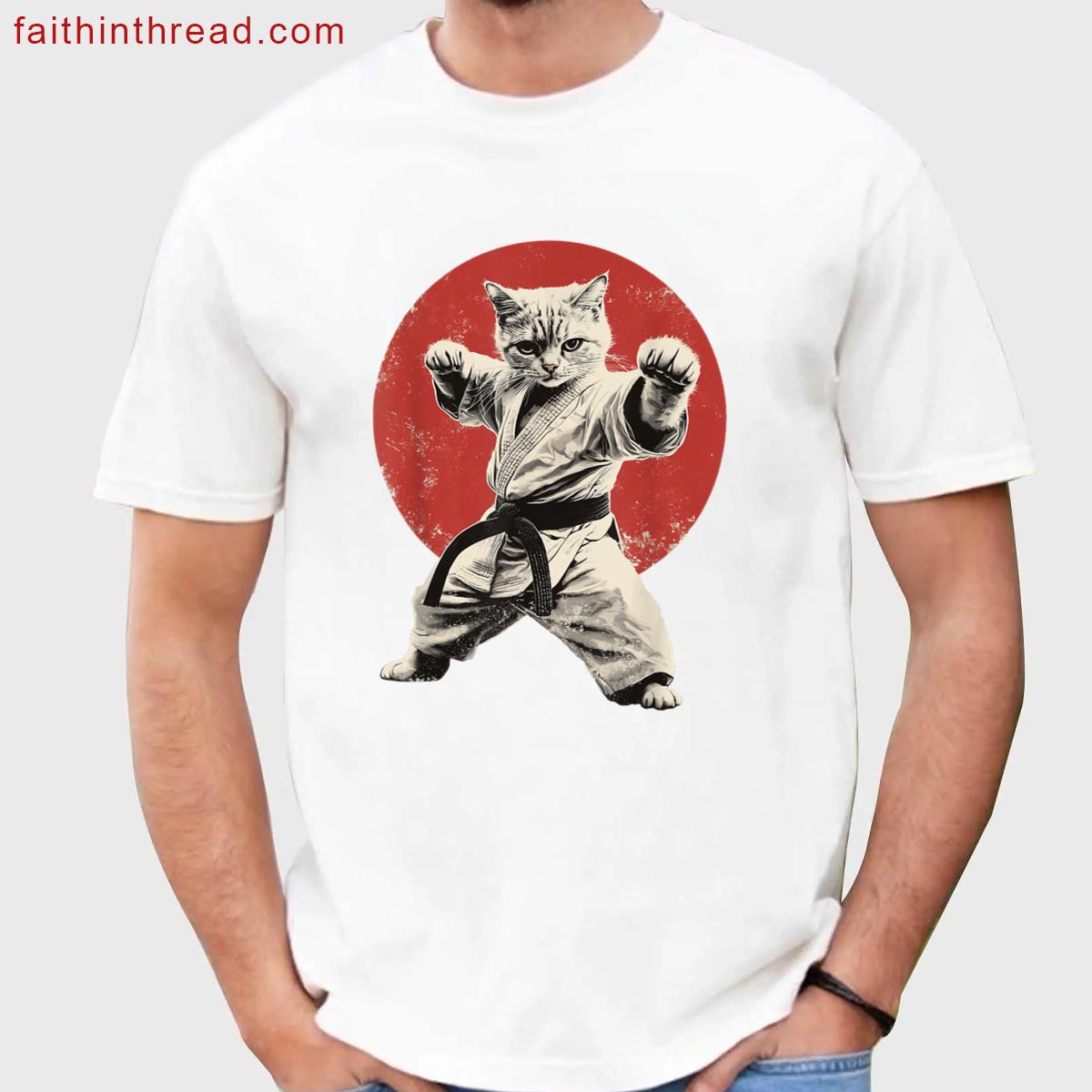 Cat Karate Judo Funny Tee Shirt