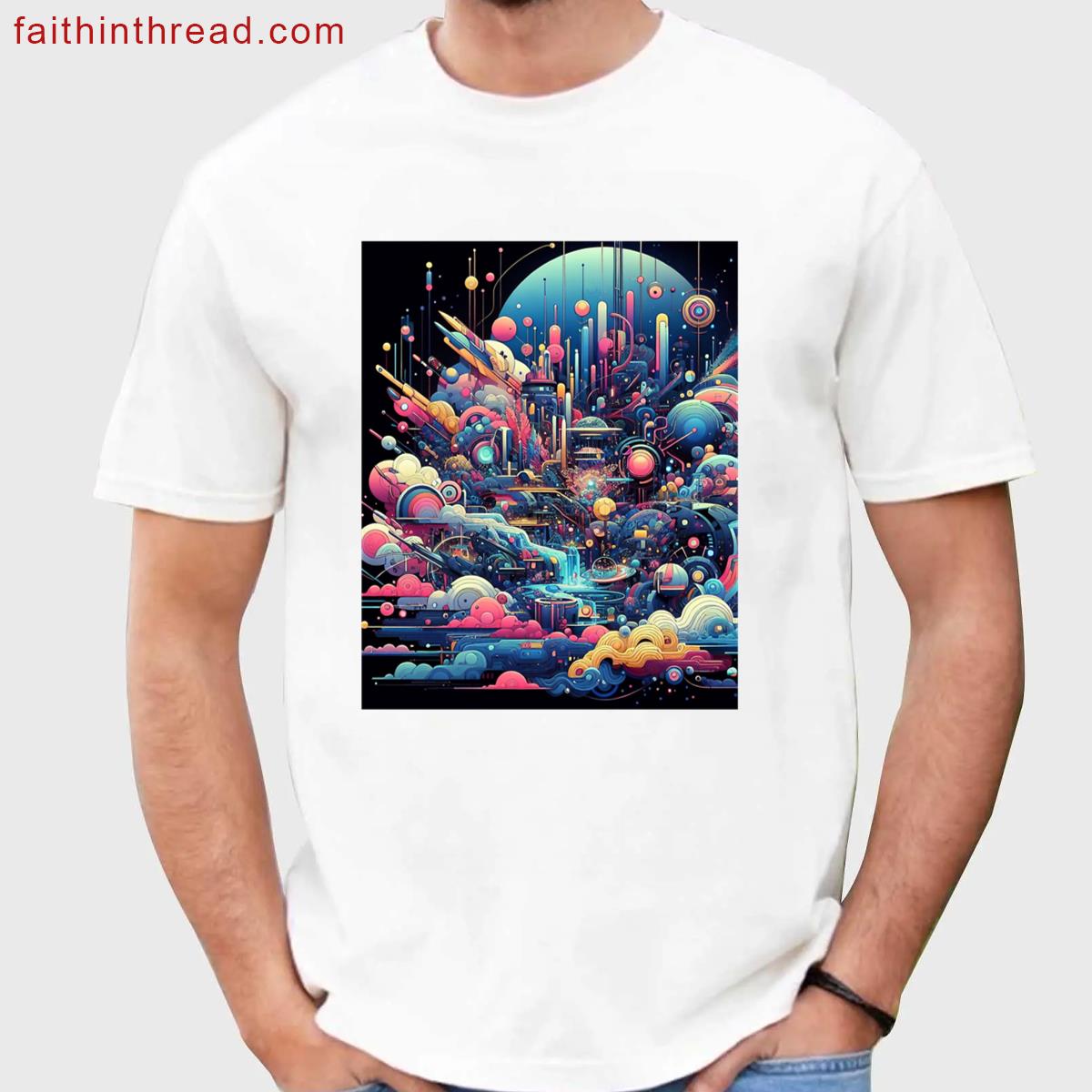 Cosmic Kaleidoscope Graphic Tee Shirt
