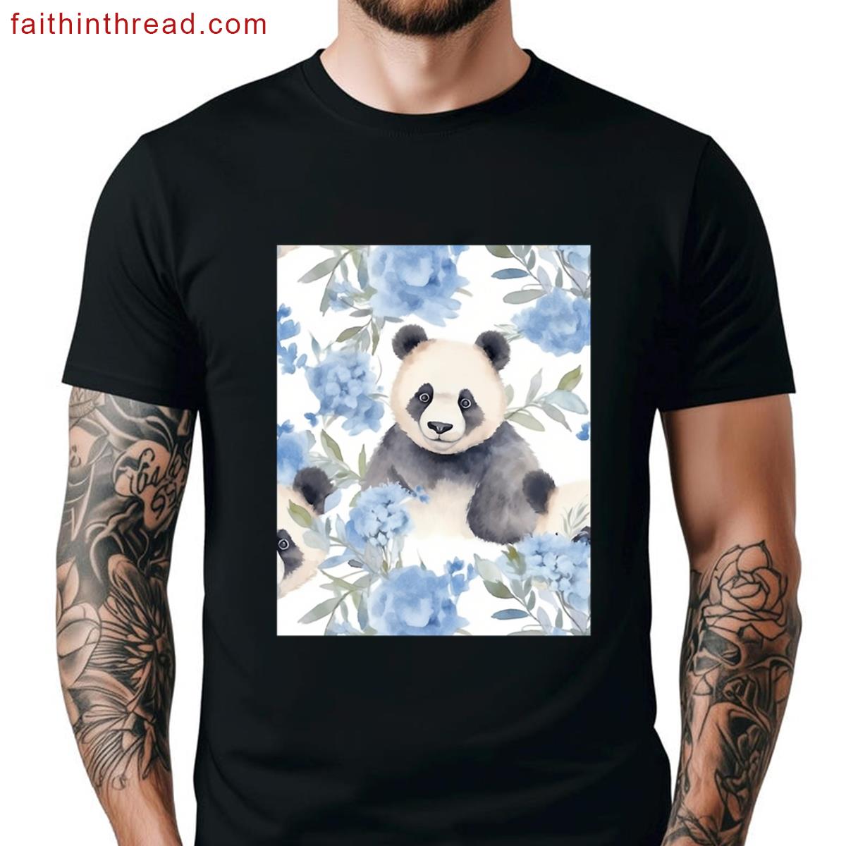 Cute Panda Graphic Tee Shirt