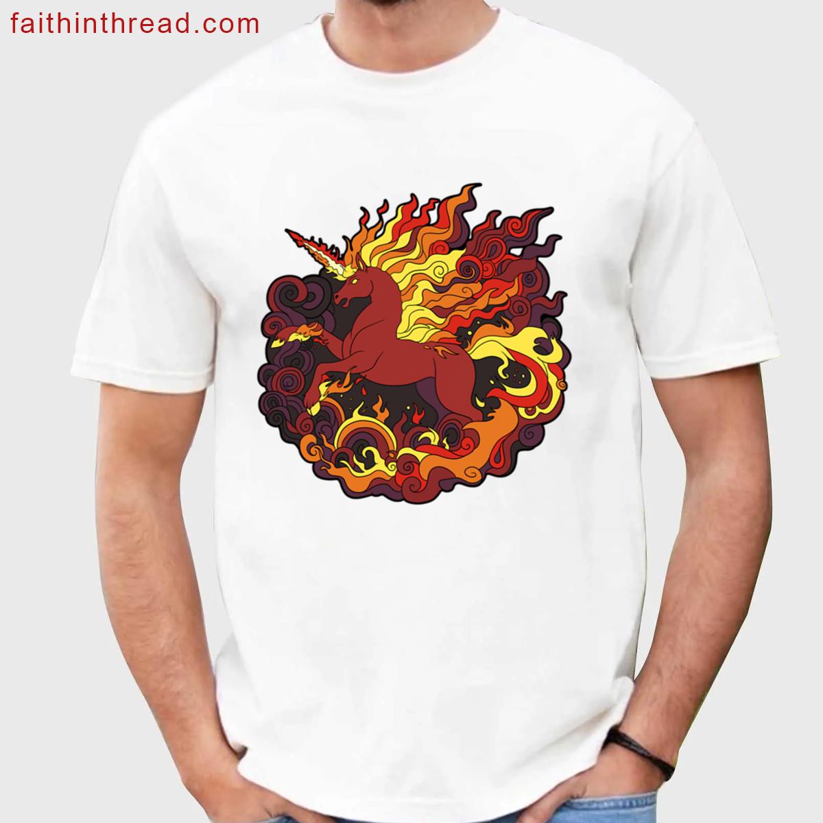 Elemythical Fire Unicorn Tee Shirt