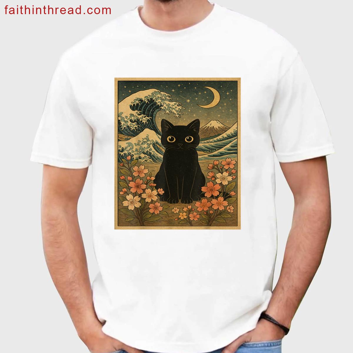 Funny Cat Apparel Japanese Art Style Shirt