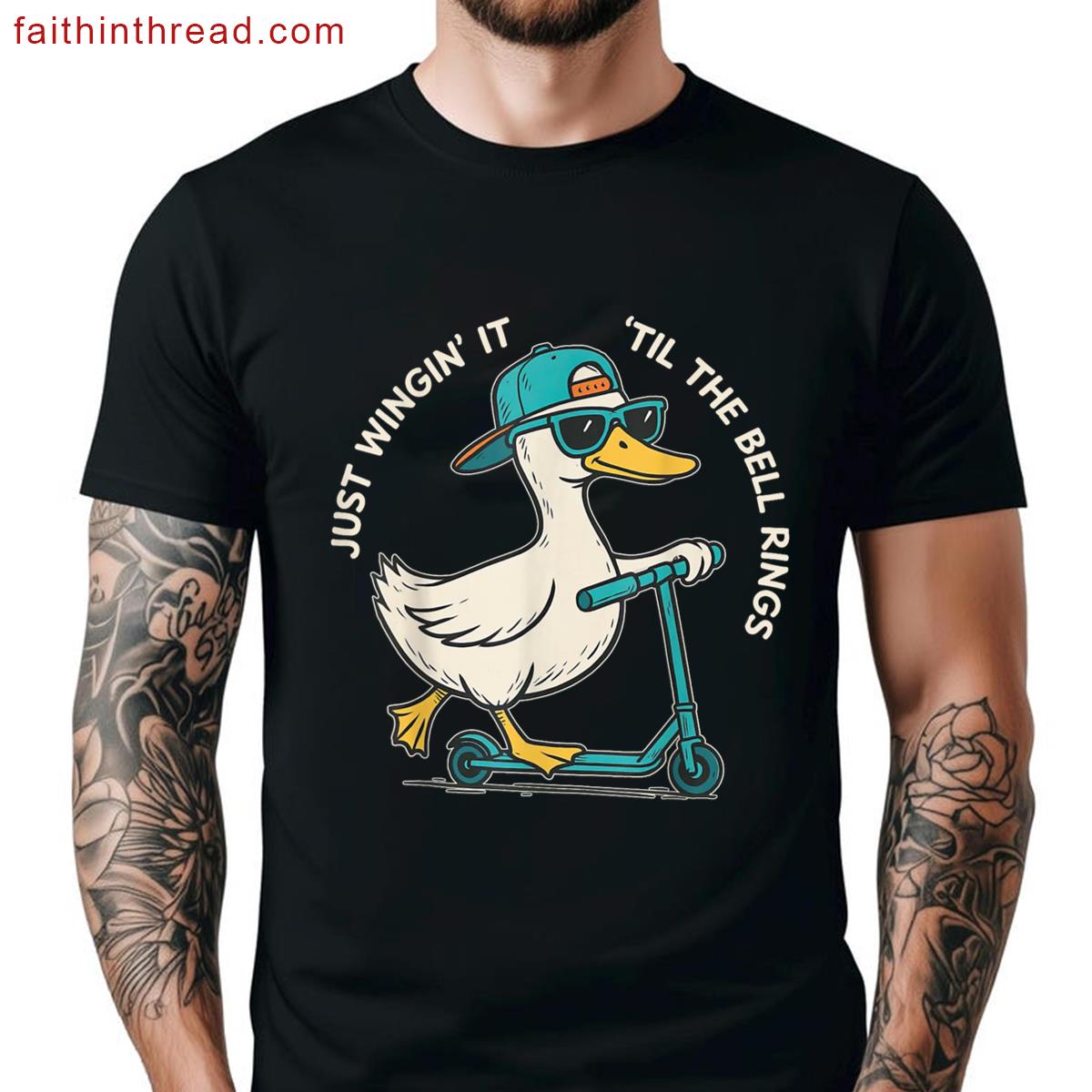 Just Wingin It Bell Ring Teacher Shirt