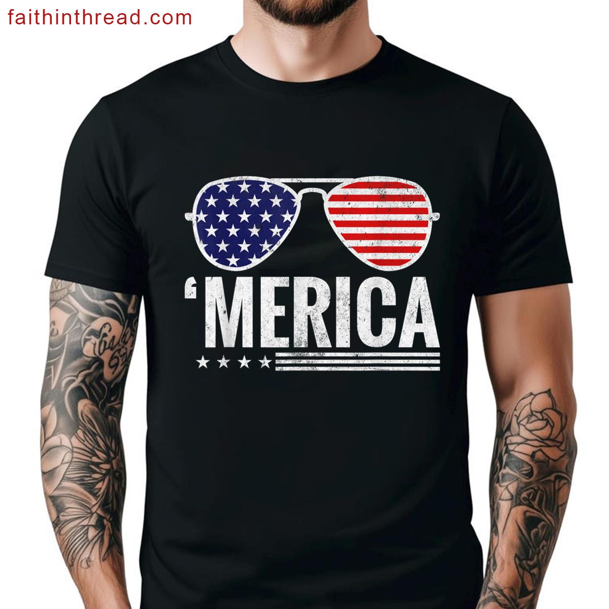 Merica Patriotic 4th Of July Tee Shirt