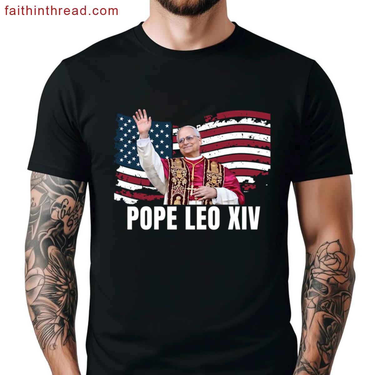New Pope Leo Xiv Robert Flag Tee Shirt