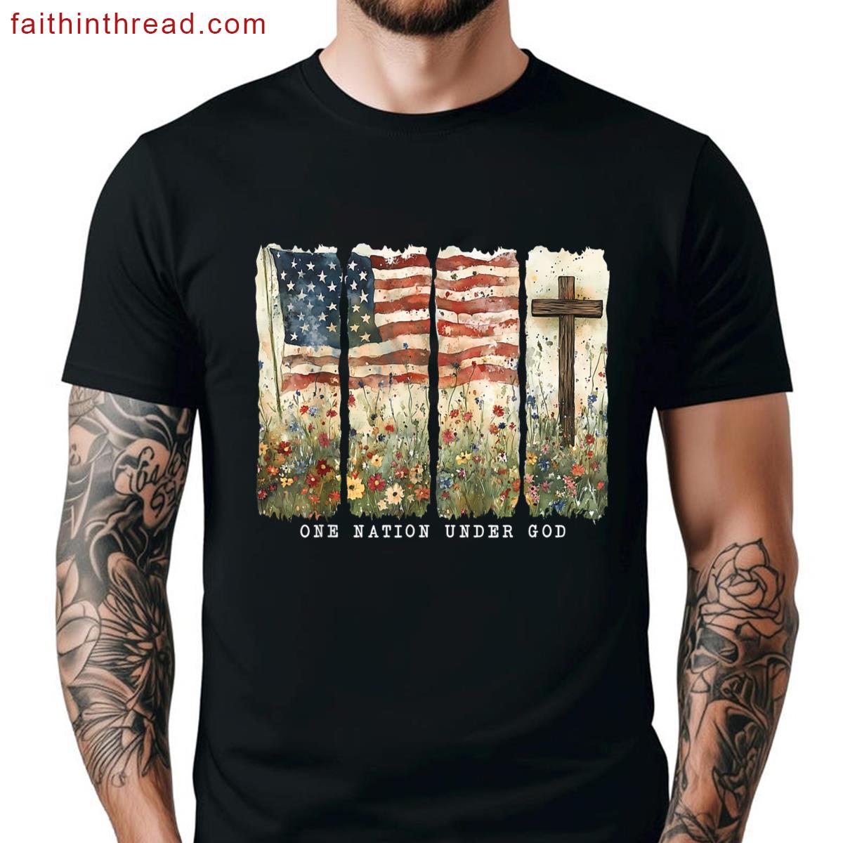 Patriotic Christian Flag Tee Shirt