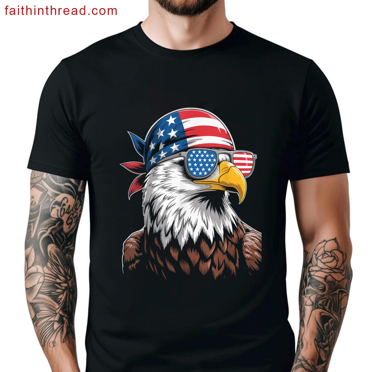 Patriotic Eagle Usa Bandana 4th Shirt