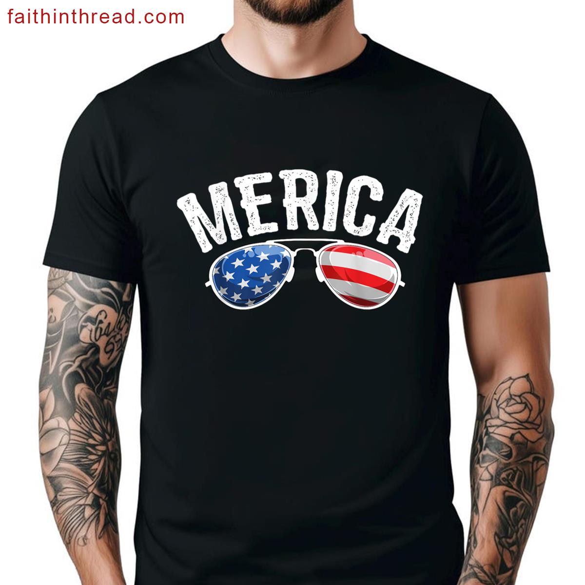 Patriotic Us Sunglasses Merica Shirt