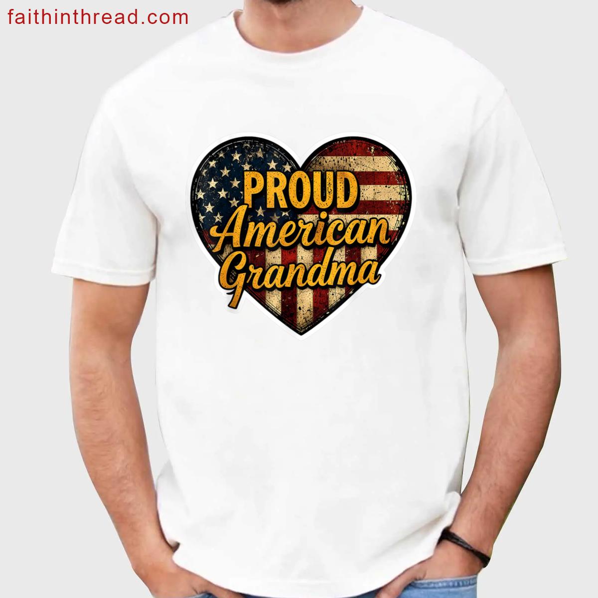 Patriotic Vintage Flag Tee Grandmother Shirt