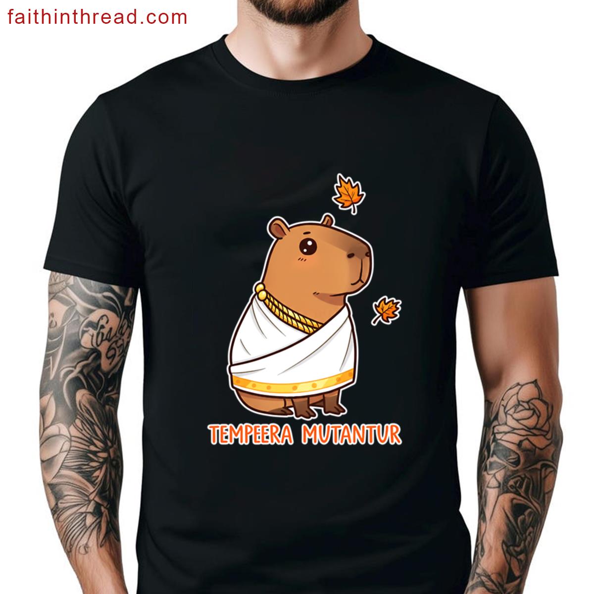 Philosopher Capybara Toga Leaf Shirt