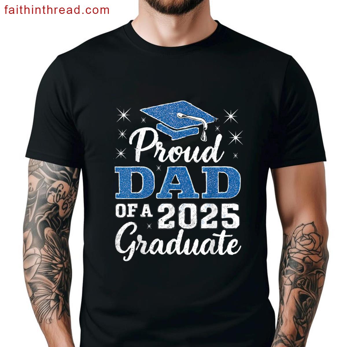 Proud Dad Blue Graduation Shirt