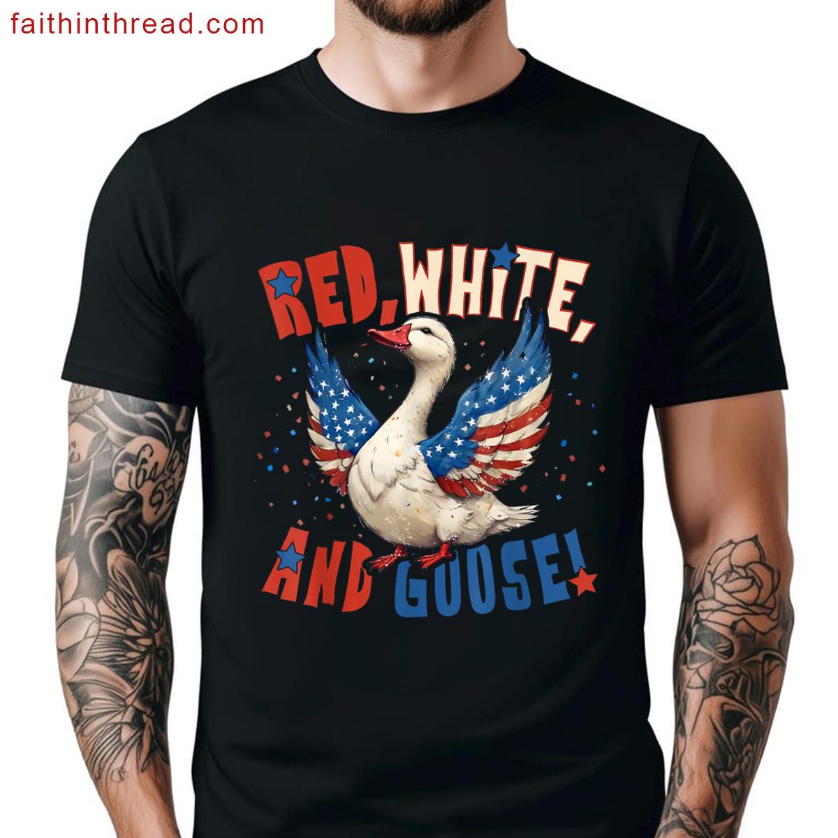 Red White Goose 4th Of July Shirt